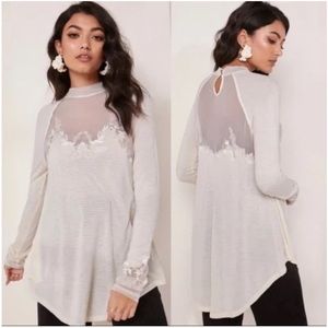 Free People ivory tunic top size small NWOT
